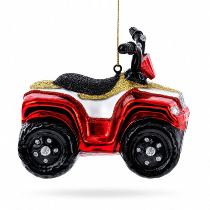 Adventurous ATV Off-road Glass Christmas Ornament