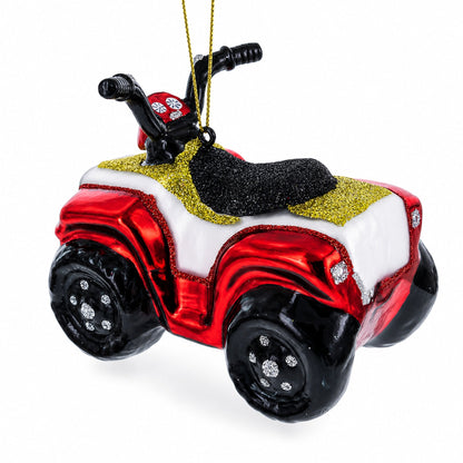 Adventurous ATV Off-road Glass Christmas Ornament