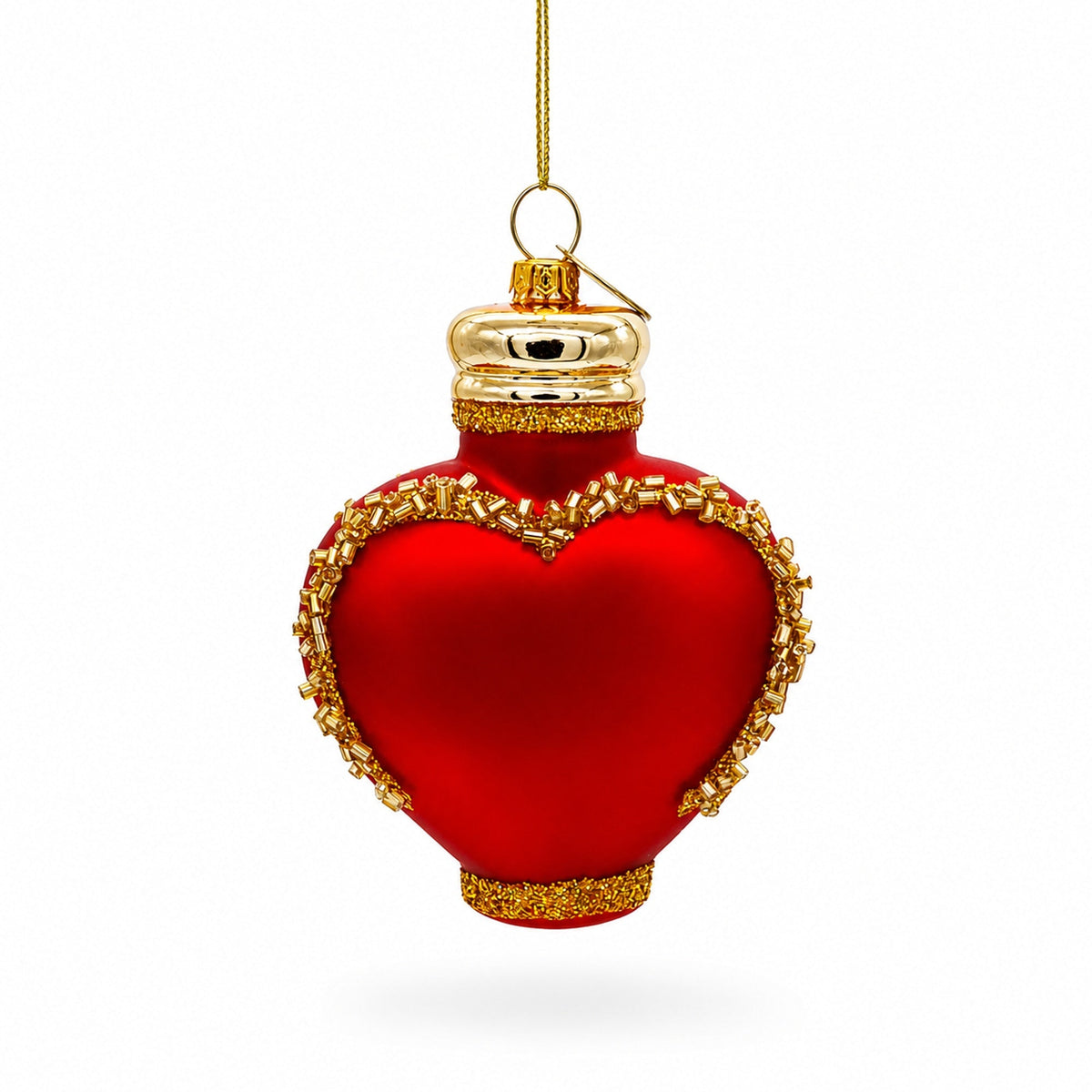 Red Perfume Bottle Glass Christmas Ornament