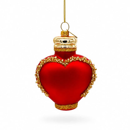 Red Perfume Bottle Glass Christmas Ornament