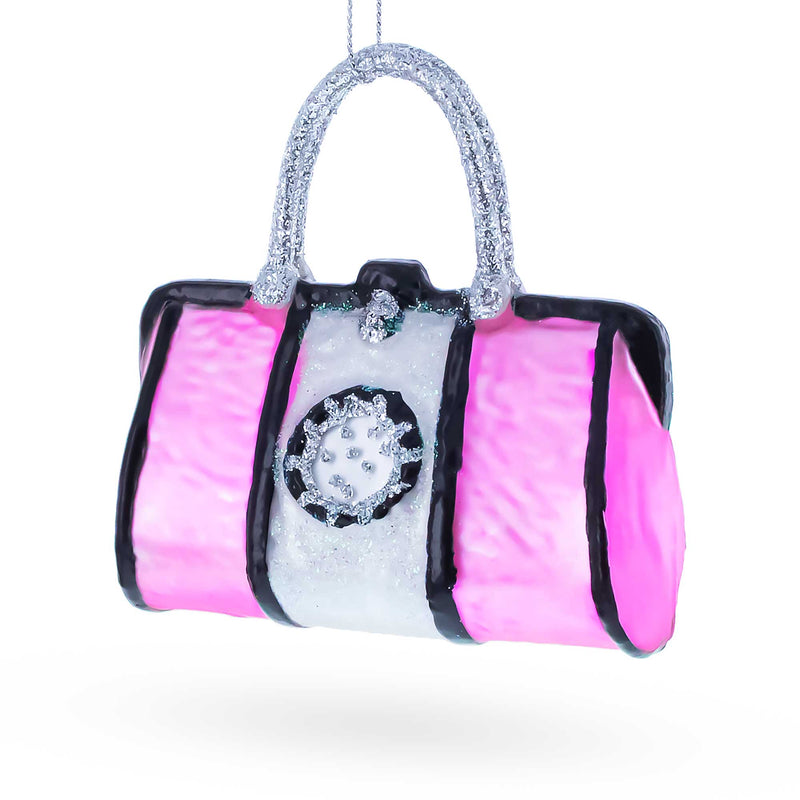 Pink Handbag Glass Christmas Ornament