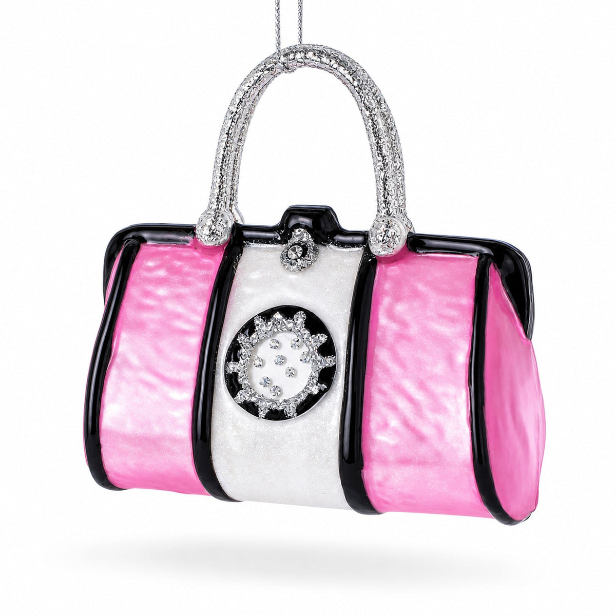 Pink Handbag Glass Christmas Ornament