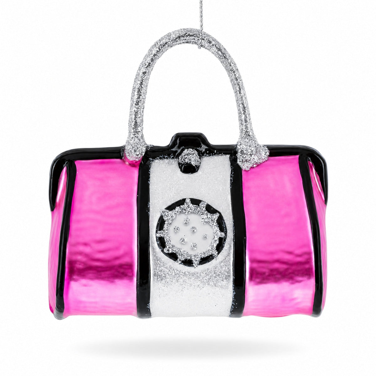 Pink Handbag Glass Christmas Ornament