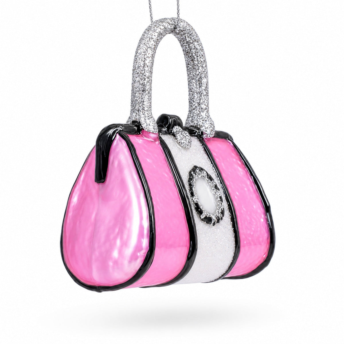 Pink Handbag Glass Christmas Ornament