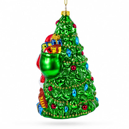 Santa’s Toyland Under the Tree Glass Christmas Ornament
