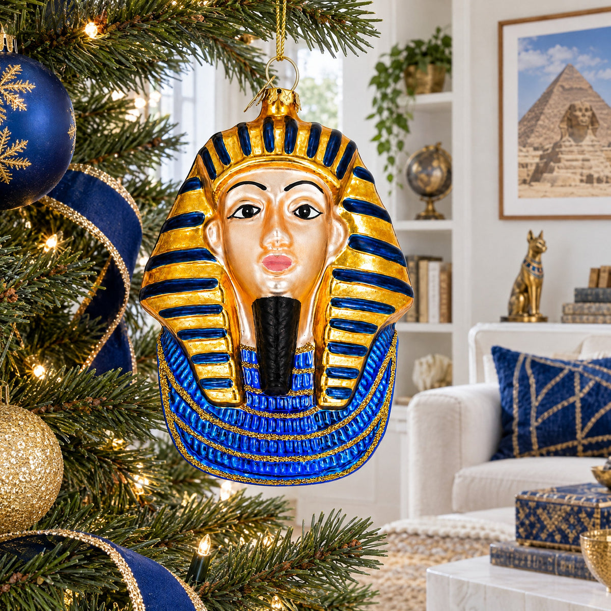 Sphinx of Giza, Egypt Glass Christmas Ornament