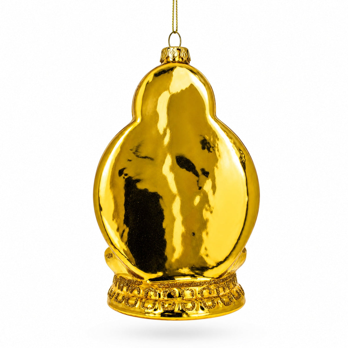 Golden Buddha Glass Christmas Ornament