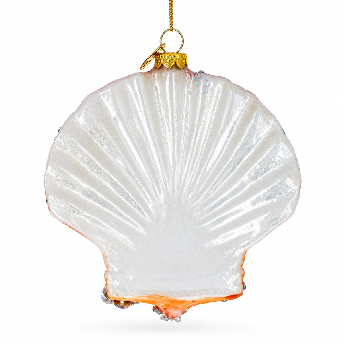 Sparkling Seashells Glass Christmas Ornament