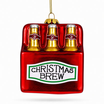 Festive Christmas Brew Beer Glass Christmas Ornament