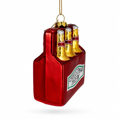Festive Christmas Brew Beer Glass Christmas Ornament