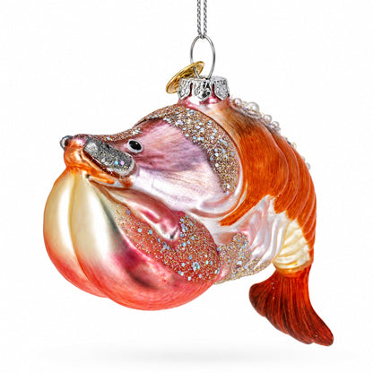 Red Lobster Glass Christmas Ornament