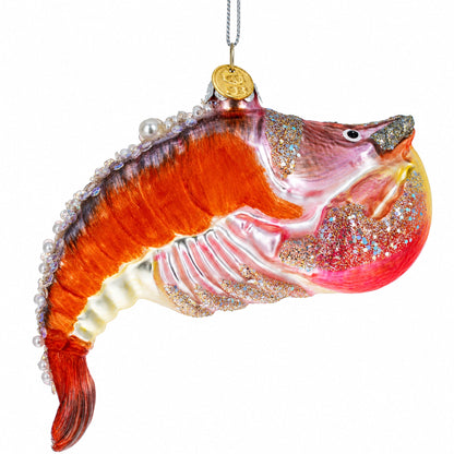 Red Lobster Glass Christmas Ornament