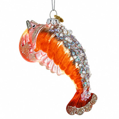 Red Lobster Glass Christmas Ornament