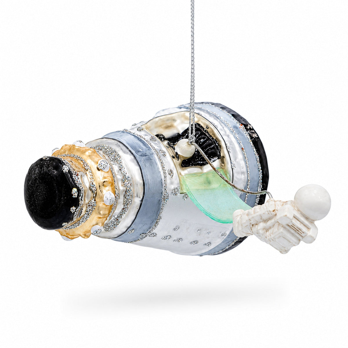 Mars Space Shuttle Glass Christmas Ornament