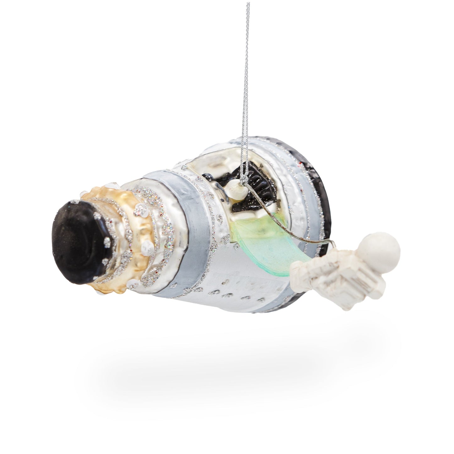 Mars Space Shuttle Glass Christmas Ornament