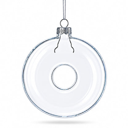 Doughnut Clear Glass Christmas Ornament