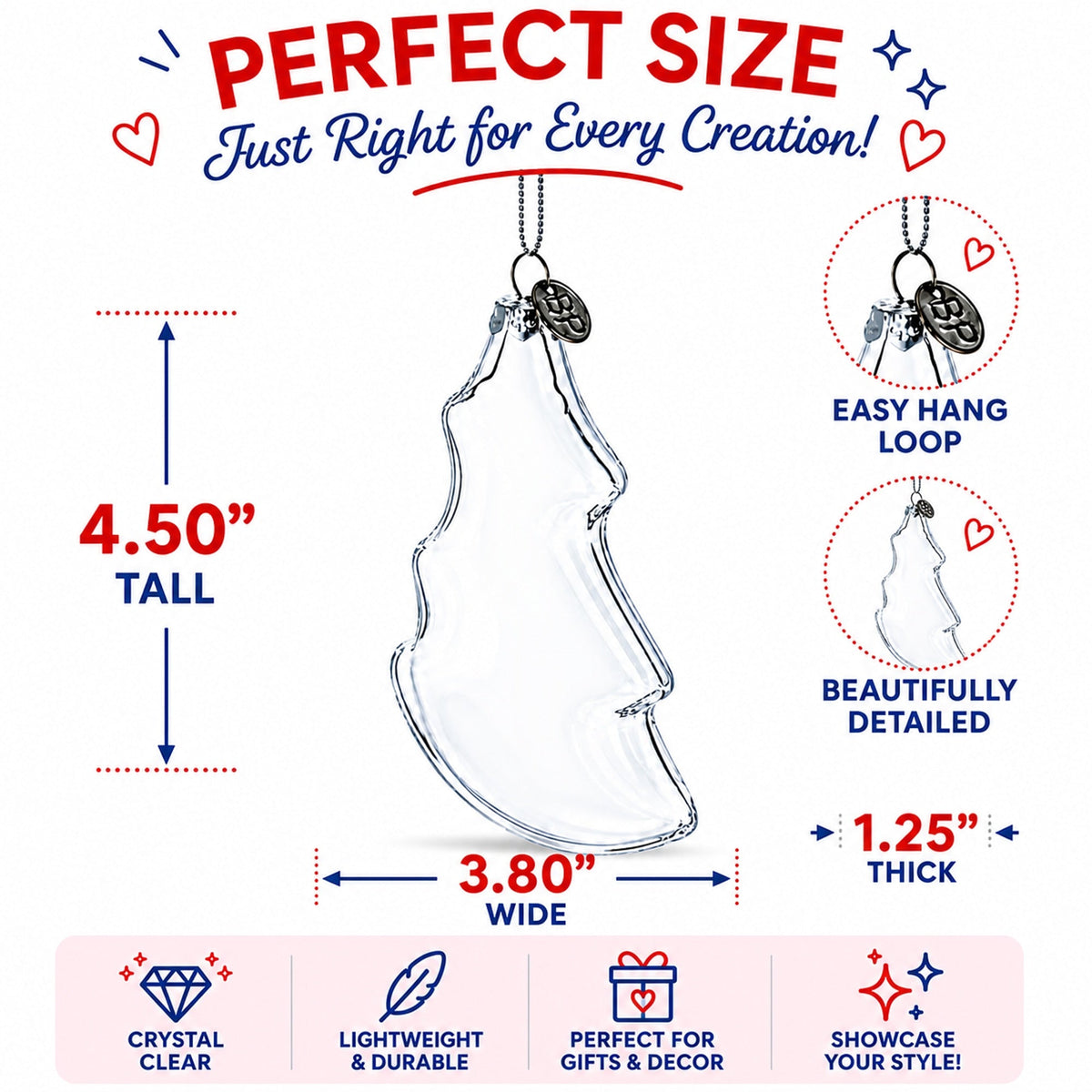 Christmas Tree Clear Glass Christmas Ornament