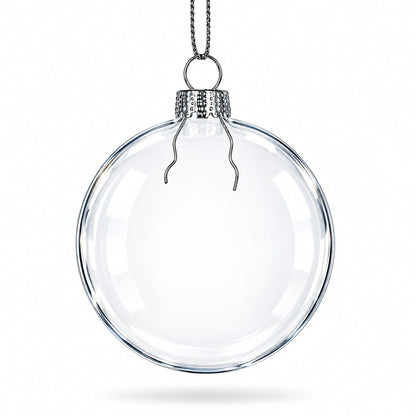Set of 3 Flat Disc Clear Mini Glass Christmas Ornaments 2.85 Inches