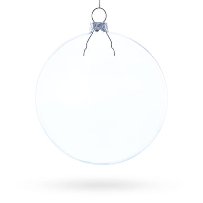 Flat Disc Clear Glass Christmas Ornament
