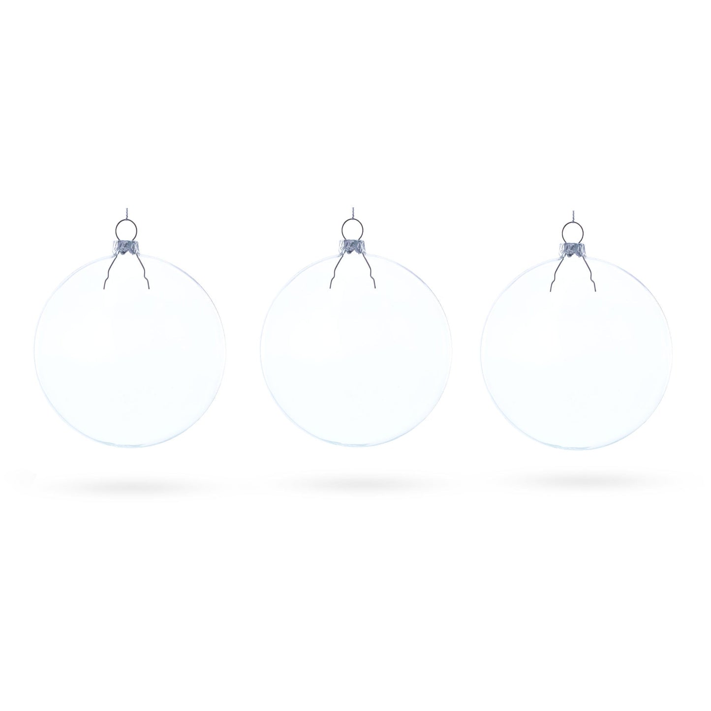 Flat Disc Clear Glass Christmas Ornament