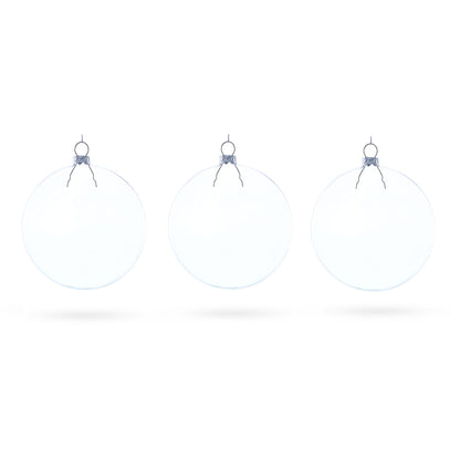 Flat Disc Clear Glass Christmas Ornament