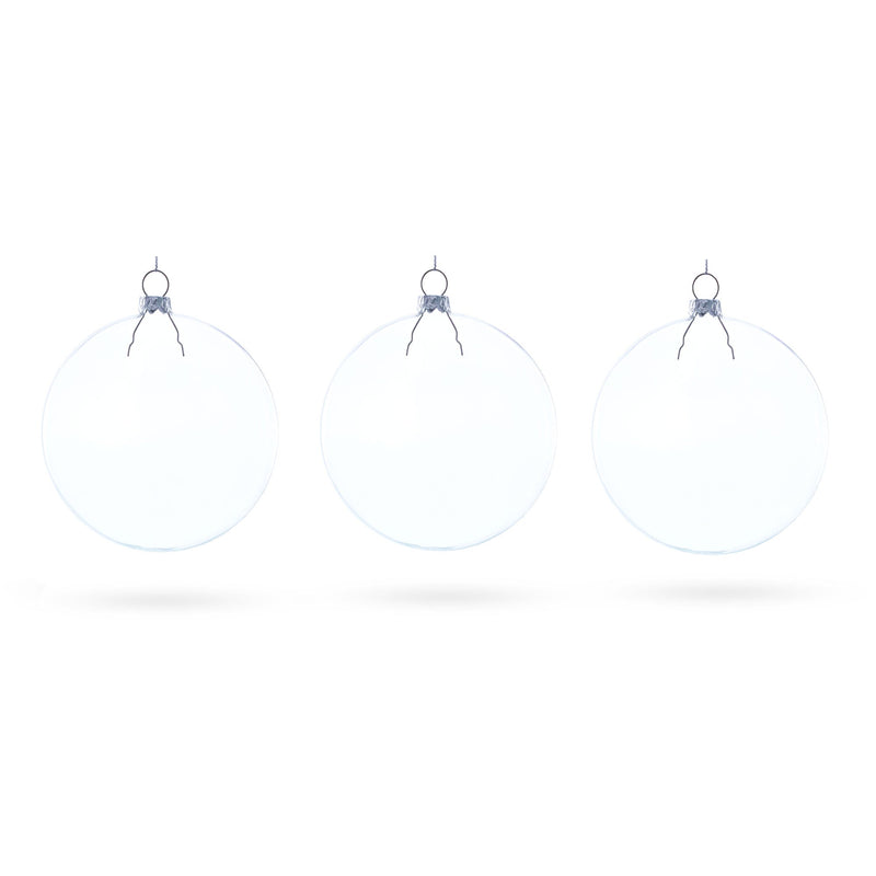 Flat Disc Clear Glass Christmas Ornament