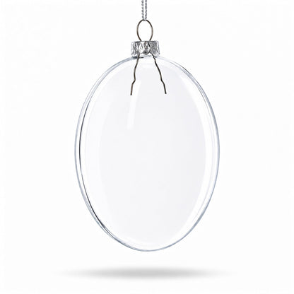 Set of 3 Clear Glass Flat Disc Medallion Christmas Ornaments