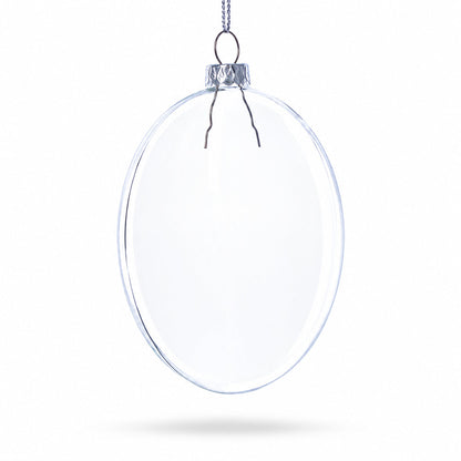 Set of 3 Clear Glass Flat Disc Medallion Christmas Ornaments