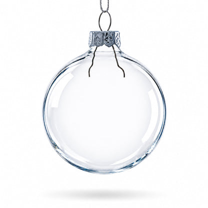 Set of 3 Clear Glass Ball Ornament 2.5