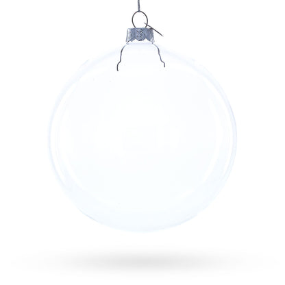 Large Clear Glass Ball Christmas Ornament 4.6 Inches