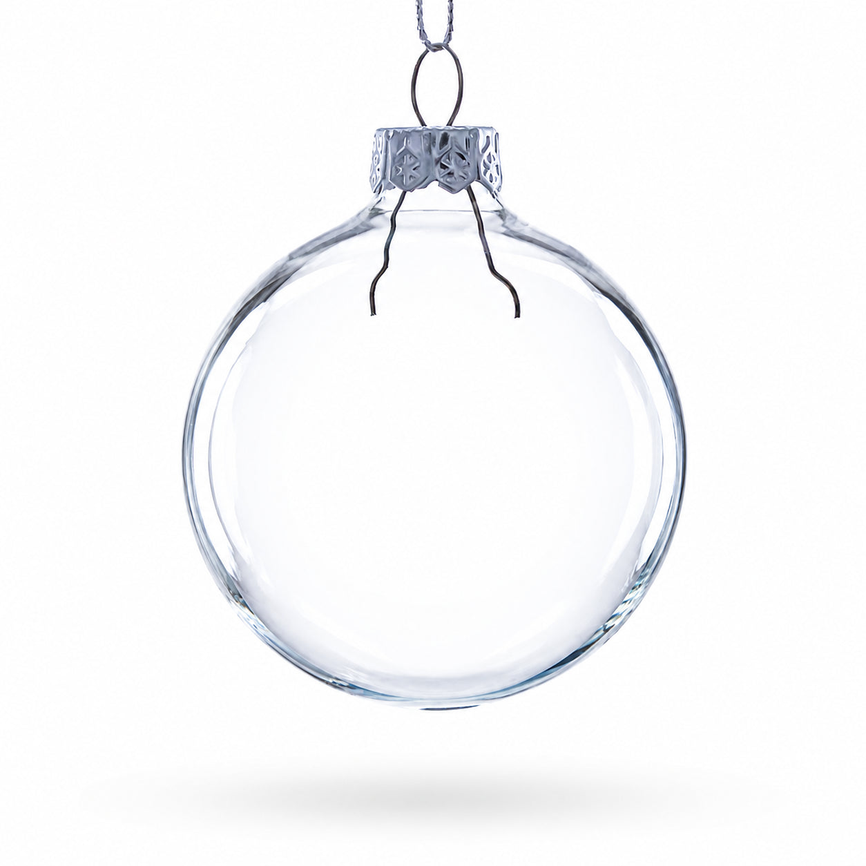 Set of 3 Clear Glass Ball Ornament 2.5