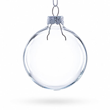 Set of 3 Clear Glass Ball Ornament 2.5
