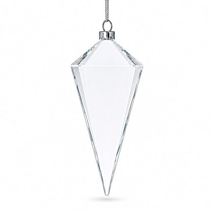 Diamond Clear Glass Christmas Ornament 3.6 Inches