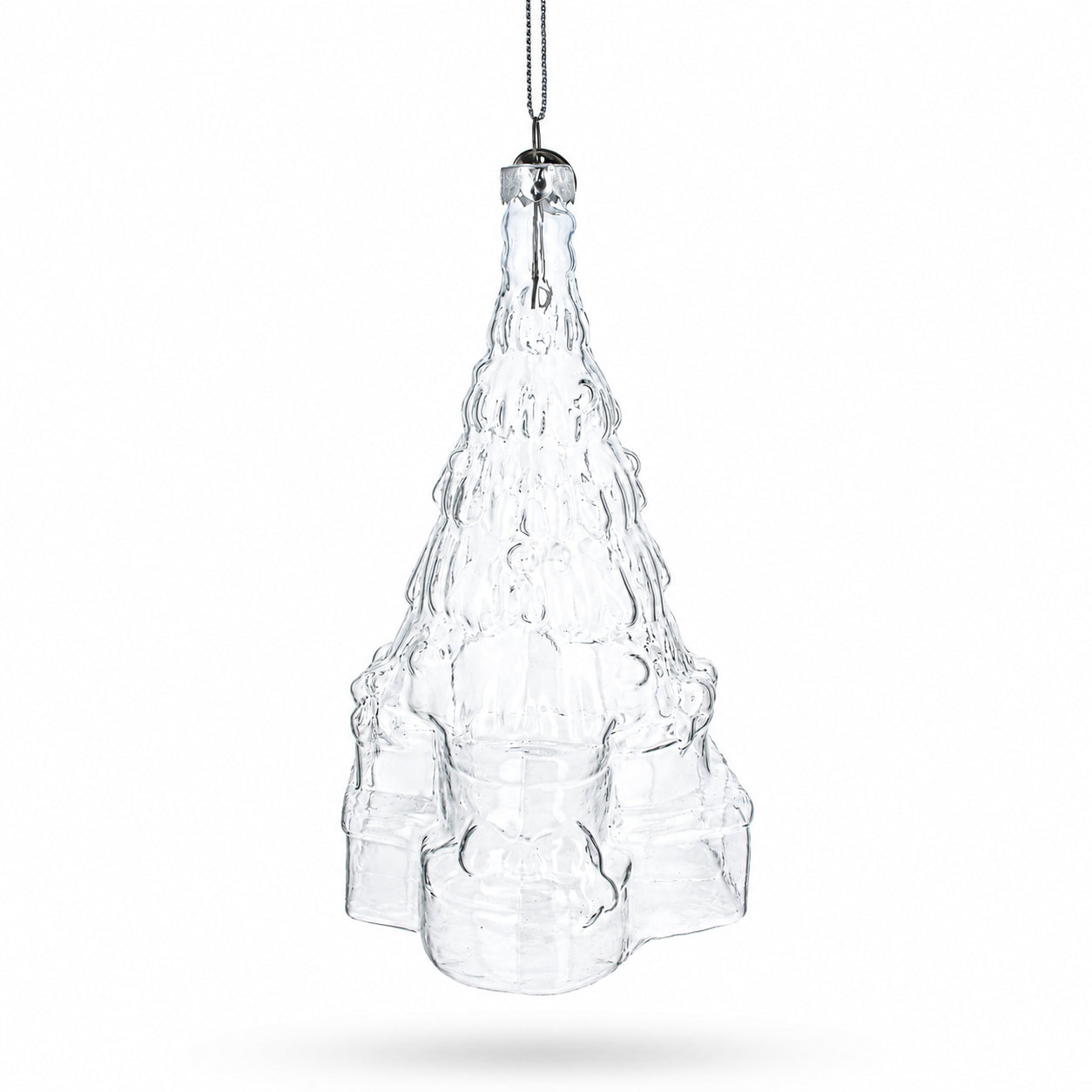 Gifts by Christmas Tree Clear Glass Christmas Ornament.