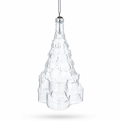Gifts by Christmas Tree Clear Glass Christmas Ornament.