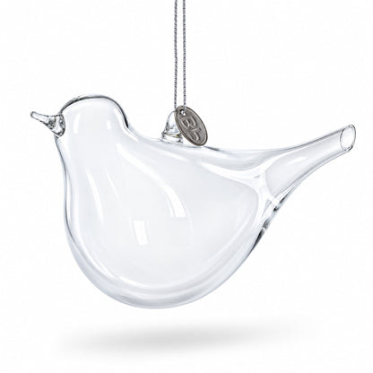 Bird Clear Glass Christmas Ornament
