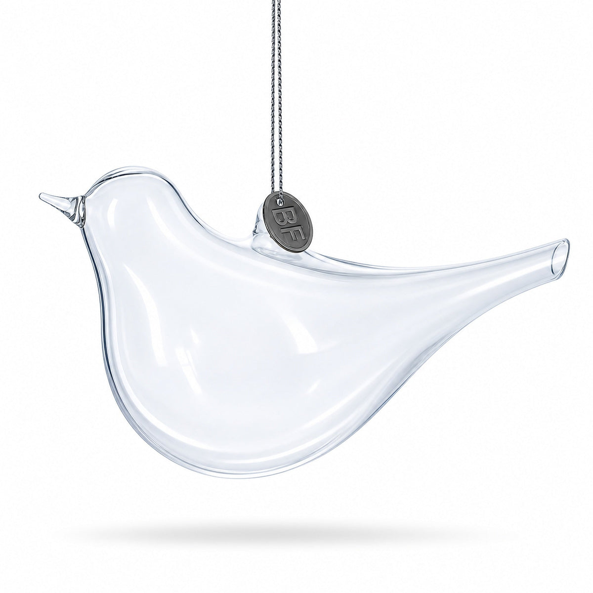 Bird Clear Glass Christmas Ornament