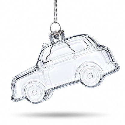 Car Clear Glass Christmas Ornament