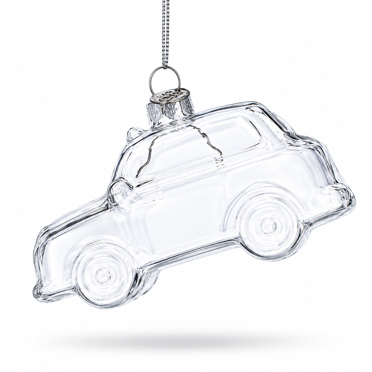 Car Clear Glass Christmas Ornament