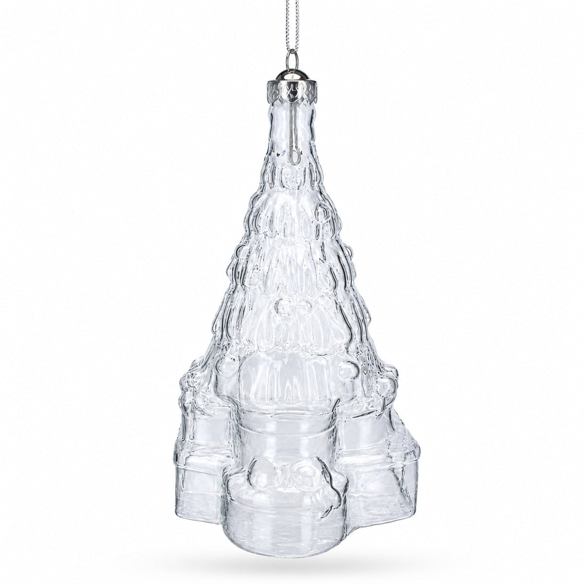 Gifts by Christmas Tree Clear Glass Christmas Ornament.