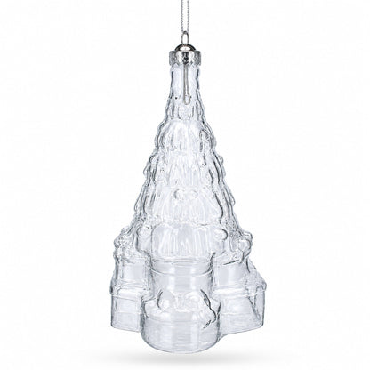 Gifts by Christmas Tree Clear Glass Christmas Ornament.