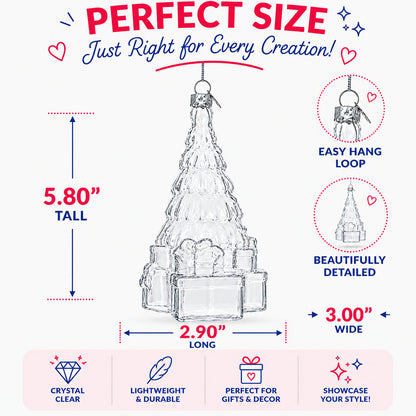 Gifts by Christmas Tree Clear Glass Christmas Ornament.