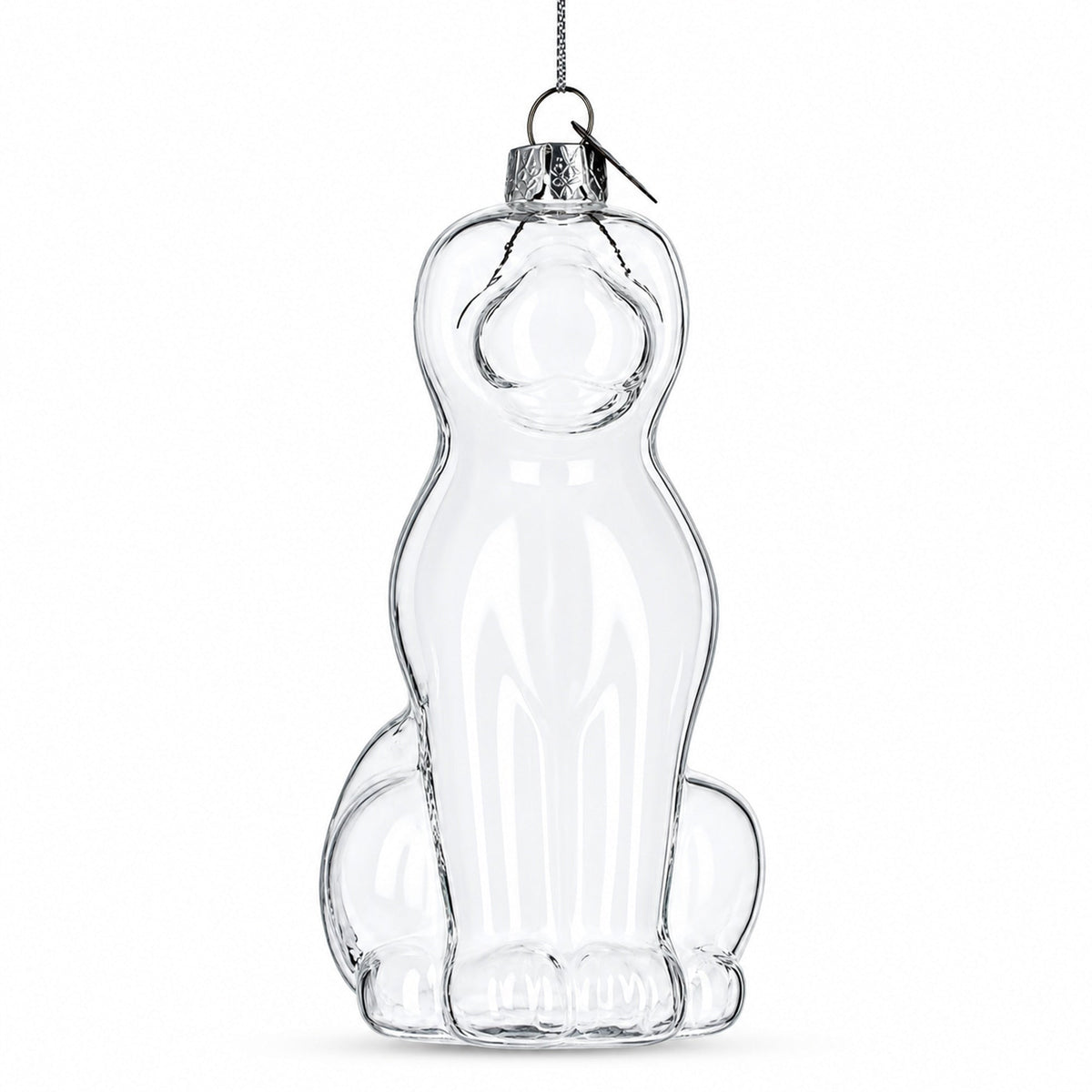 Unpainted Dog Clear Glass Christmas Ornament