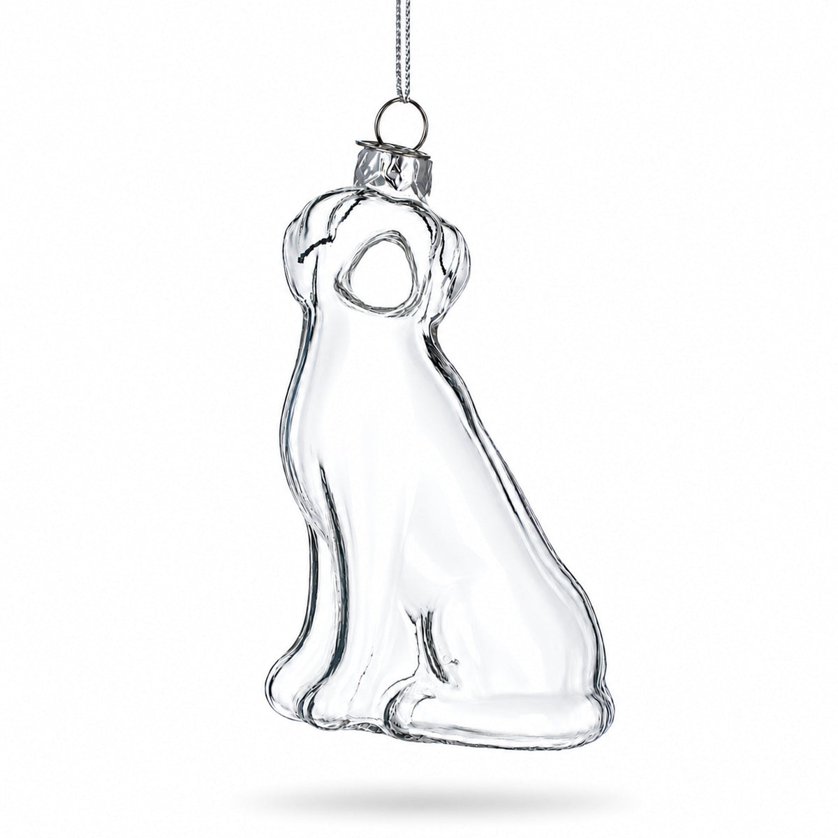 Transparent Dog Clear Glass Christmas Ornament