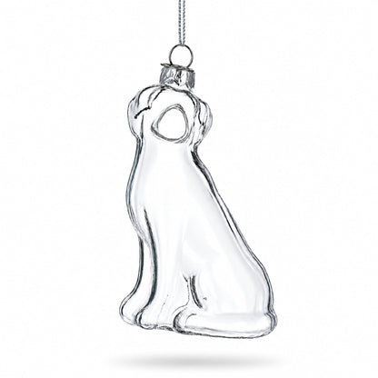 Transparent Dog Clear Glass Christmas Ornament