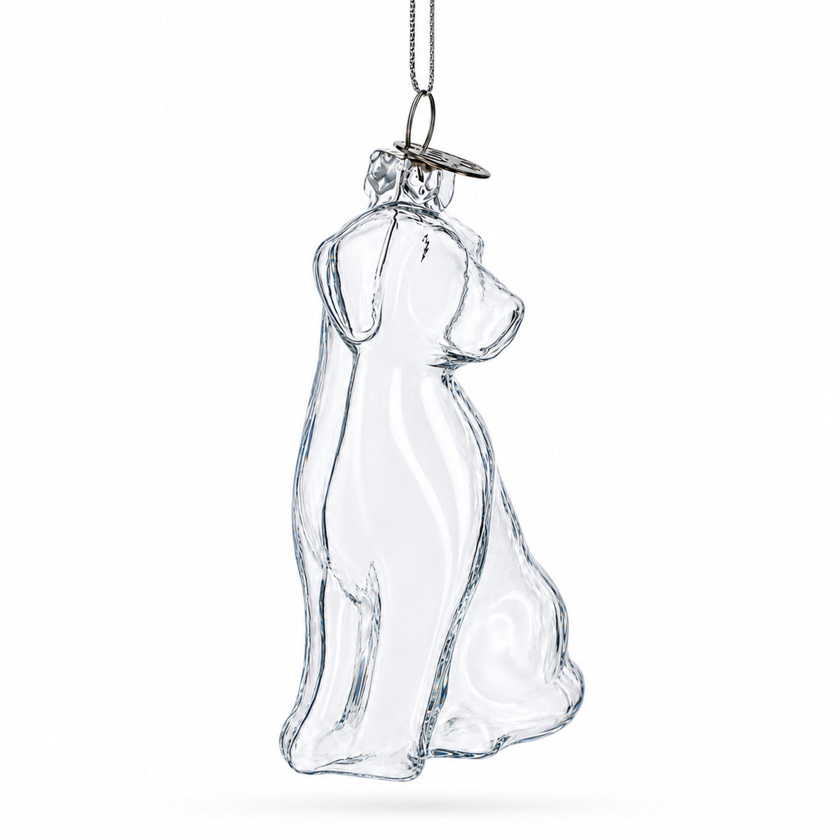 Transparent Dog Clear Glass Christmas Ornament