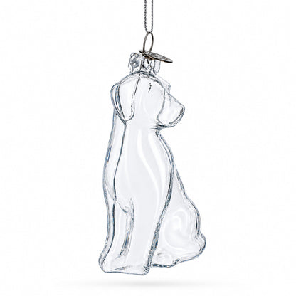 Transparent Dog Clear Glass Christmas Ornament