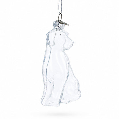 Transparent Dog Clear Glass Christmas Ornament