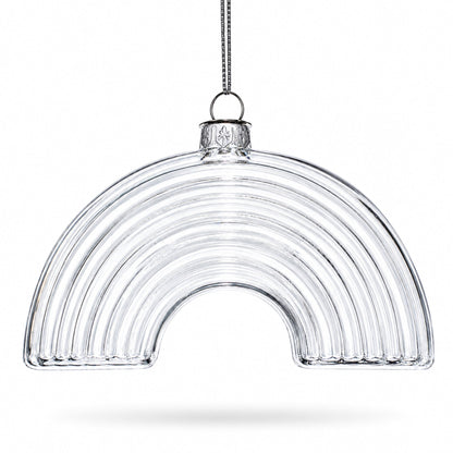 Rainbow Clear Glass Christmas Ornament