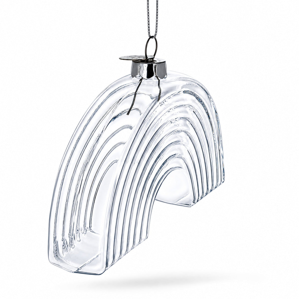 Rainbow Clear Glass Christmas Ornament